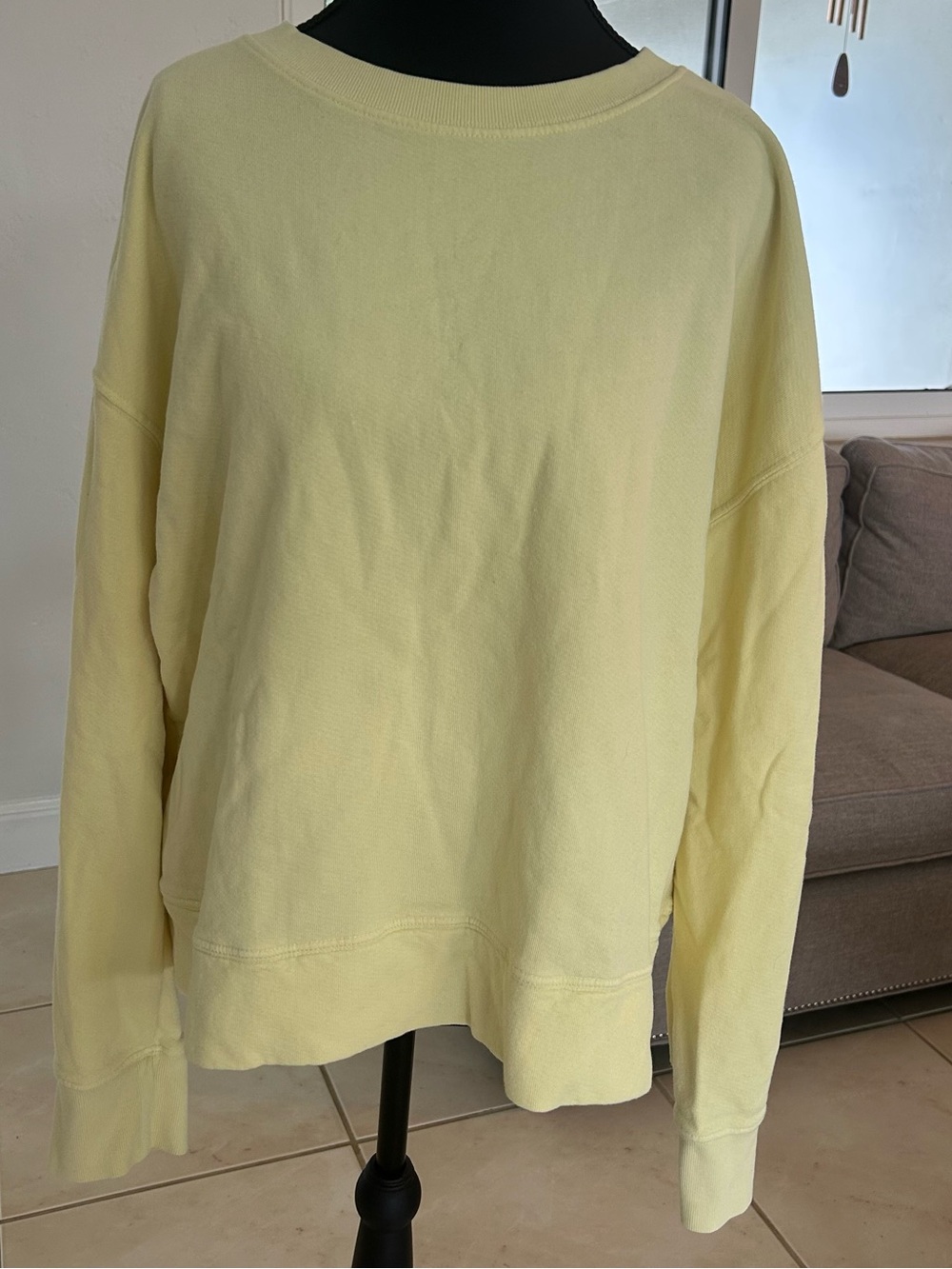 perfectwhitetee Soft Pale Yellow Crewneck Pullover